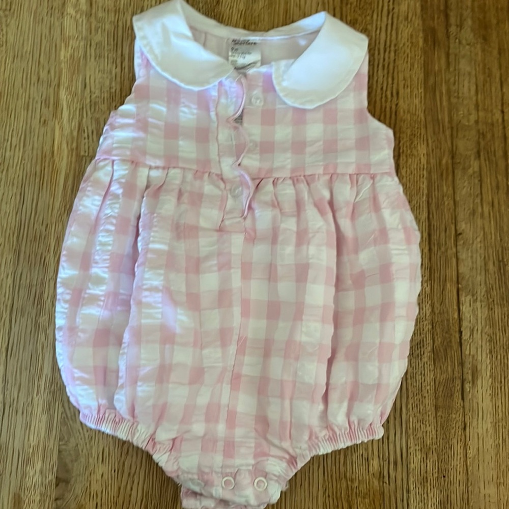 Pink Plaid Baby Romper
